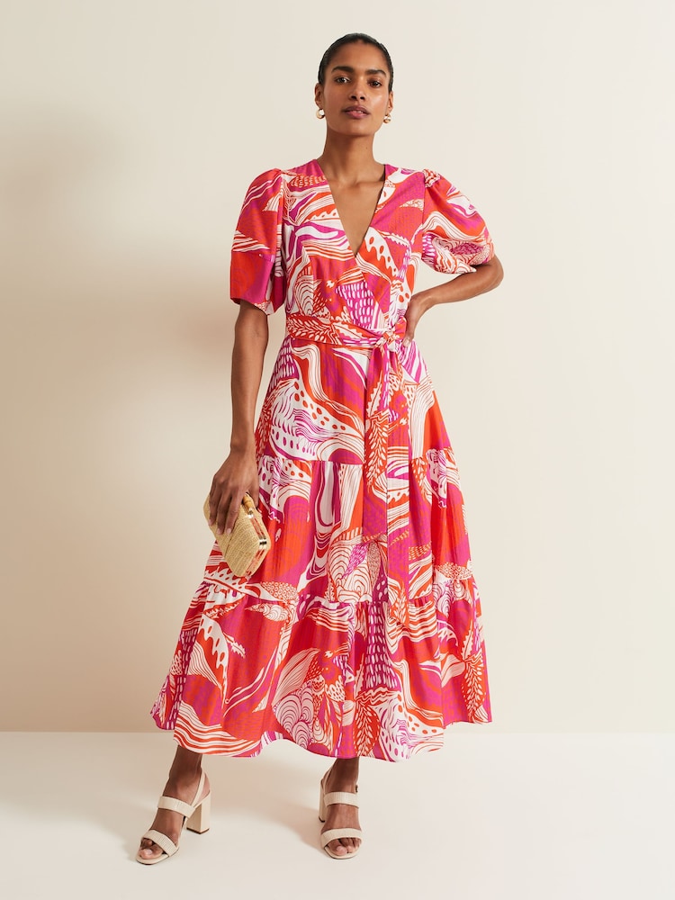 Phase Eight Red Tilda Midi Dress - Image 3 of 9
