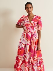 Phase Eight Red Tilda Midi Dress - Image 4 of 9