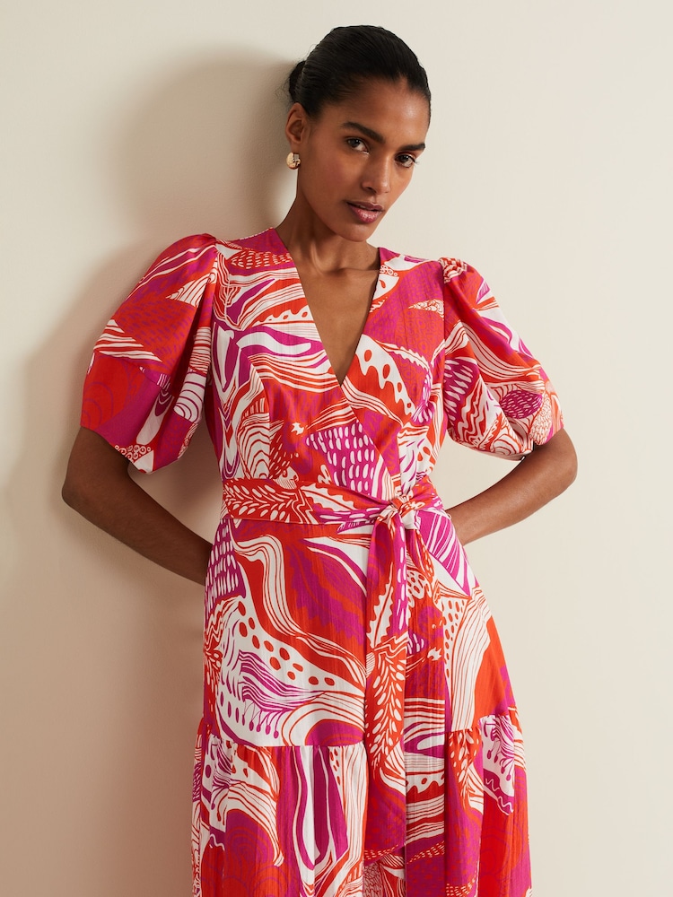 Phase Eight Red Tilda Midi Dress - Image 5 of 9