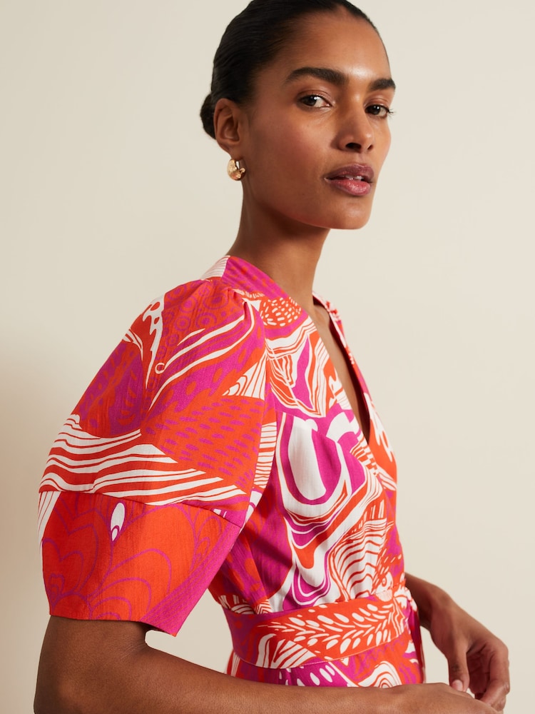 Phase Eight Red Tilda Midi Dress - Image 6 of 9