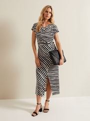 Phase Eight Black Jersey Printed Rory Maxi Skirt - Image 3 of 7