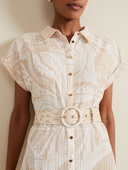 Phase Eight Natural Mandi Abstract Stripe Shirt Dress - Image 4 of 7