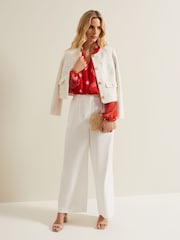 Phase Eight Red Megan Check Print Blouse - Image 5 of 7
