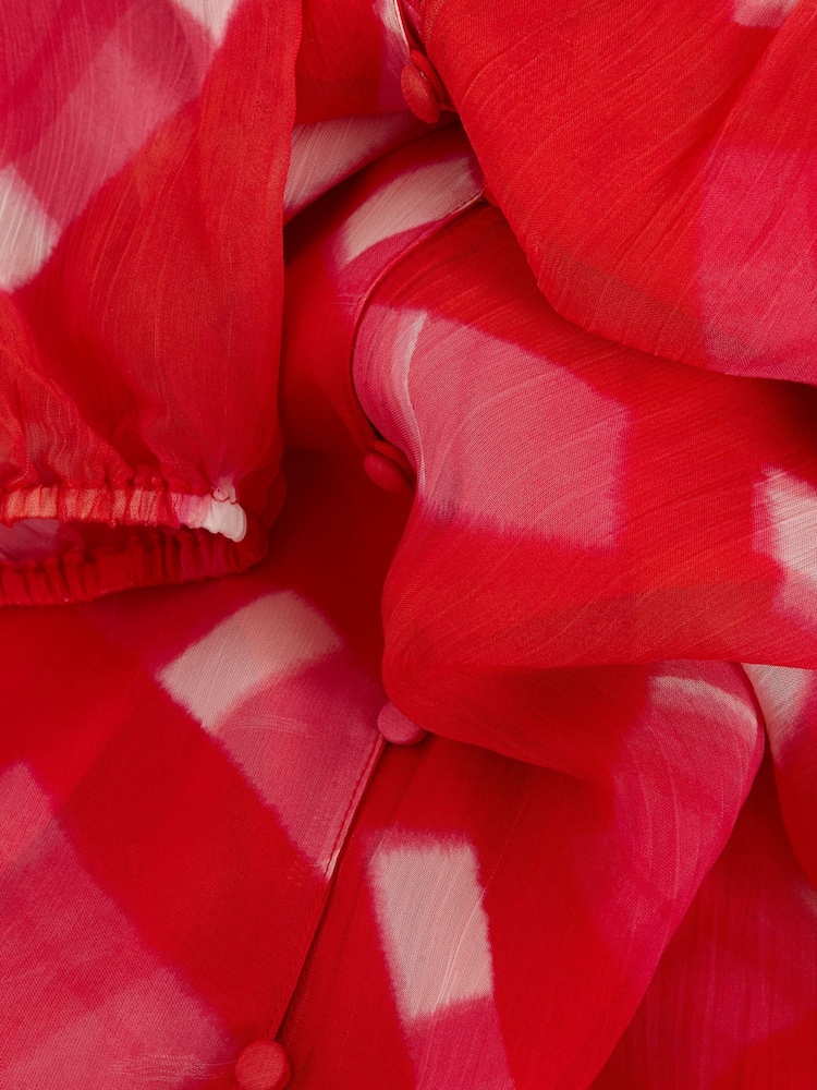 Phase Eight Red Megan Check Print Blouse - Image 7 of 7 Phase Eight Red Megan Check Print Blouse - Image 7 of 7