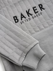 Baker by Ted Baker Grey Quilted Sweatshirt And Joggers Set - Image 3 of 5