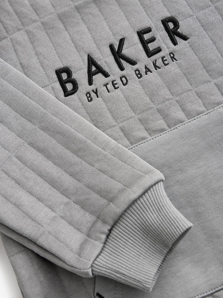 Baker by Ted Baker Grey Quilted Sweatshirt And Joggers Set - Image 3 of 5