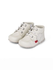Kickers White Kick Hi Baby Leather Boots - Image 3 of 8