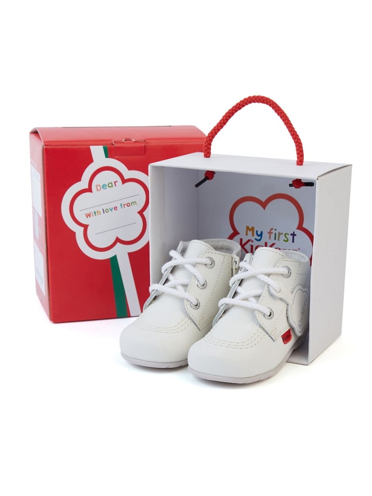 Kickers White Kick Hi Baby Leather Boots - Image 8 of 8