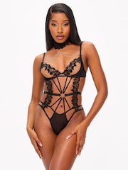 Ann Summers Black Evening Desire Sheer Foldover Body - Image 1 of 4
