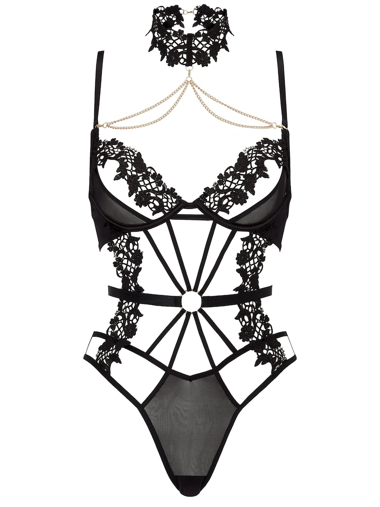Ann Summers Black Evening Desire Sheer Foldover Body - Image 4 of 4