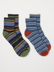 FatFace Blue Short Outdoor Socks 2 Pack - Image 1 of 1