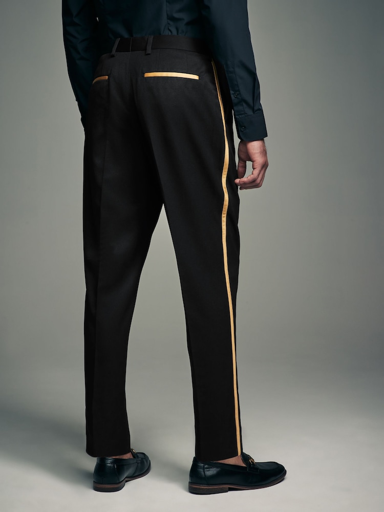 Noir - Tuxedo Trousers With Gold Tape Detail - Image 3 of 8
