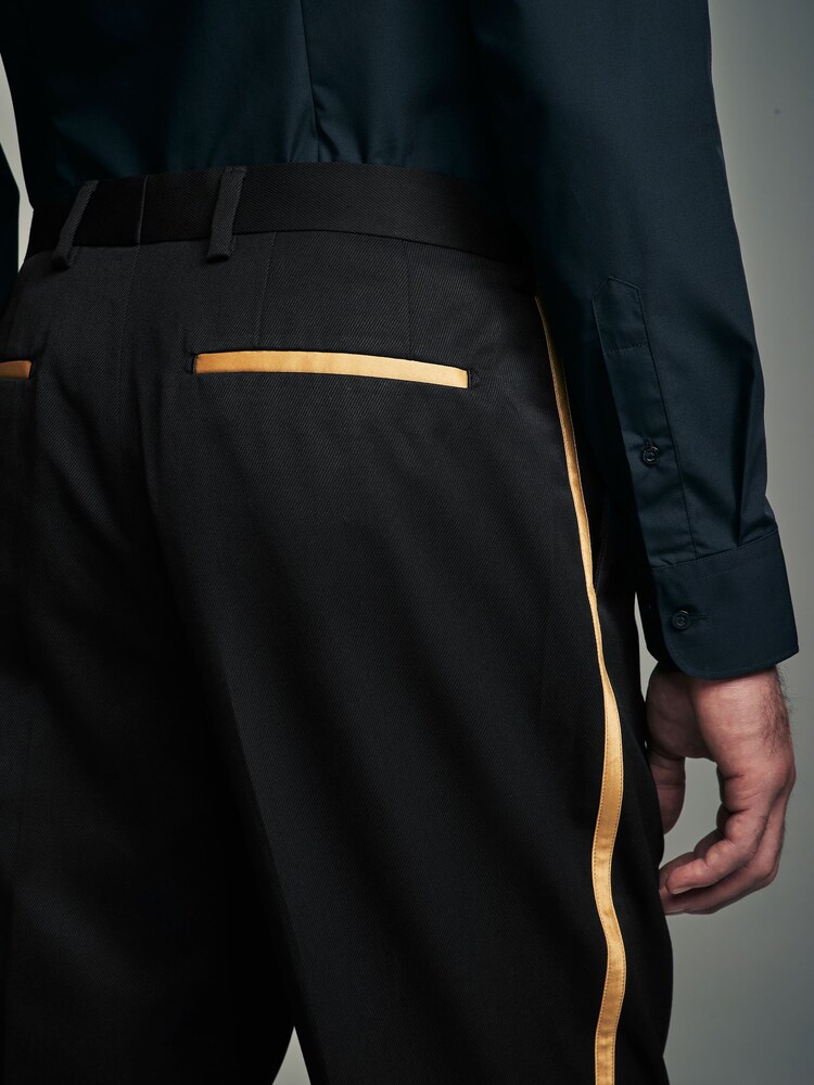 Noir - Tuxedo Trousers With Gold Tape Detail - Image 4 of 8