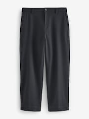Schwarz - EDIT Relaxed Twill-Hose mit elastischem Bund - Bild 5 von 7
