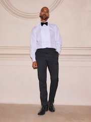 Black Tuxedo Trousers With Velvet Tape Detail - Image 1 of 9