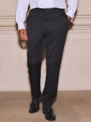 Black Tuxedo Trousers With Velvet Tape Detail - Image 2 of 9