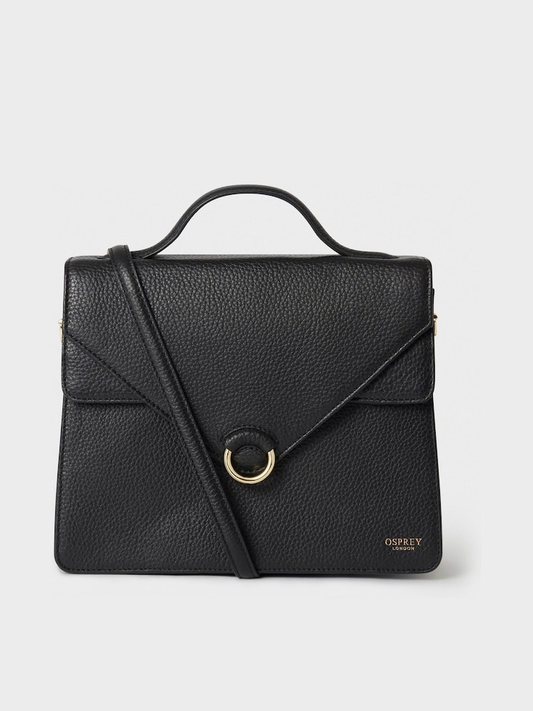 أسود - حقيبة محمولة جلد The Harper من OSPREY LONDON - صورة 1 من 6