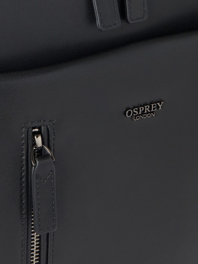 OSPREY LONDON The Hudson Leather Black Backpack - Image 6 of 6