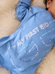 Baker by Ted Baker Blue Eid 100% Cotton Sleepsuit - Image 4 of 9