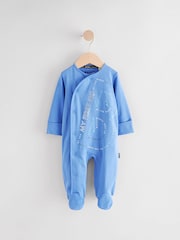 Baker by Ted Baker Blue Eid 100% Cotton Sleepsuit - Image 5 of 9