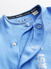 Baker by Ted Baker Blue Eid 100% Cotton Sleepsuit - Image 9 of 9