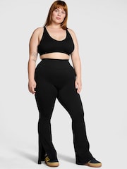 Victoria's Secret PINK Black Seamless Cable Knit High Waist Flare Leggings - Image 1 of 3