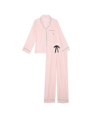 Victoria's Secret Pretty Blossom Pink Stripe Flannel Long Pyjama Set - Image 3 of 3