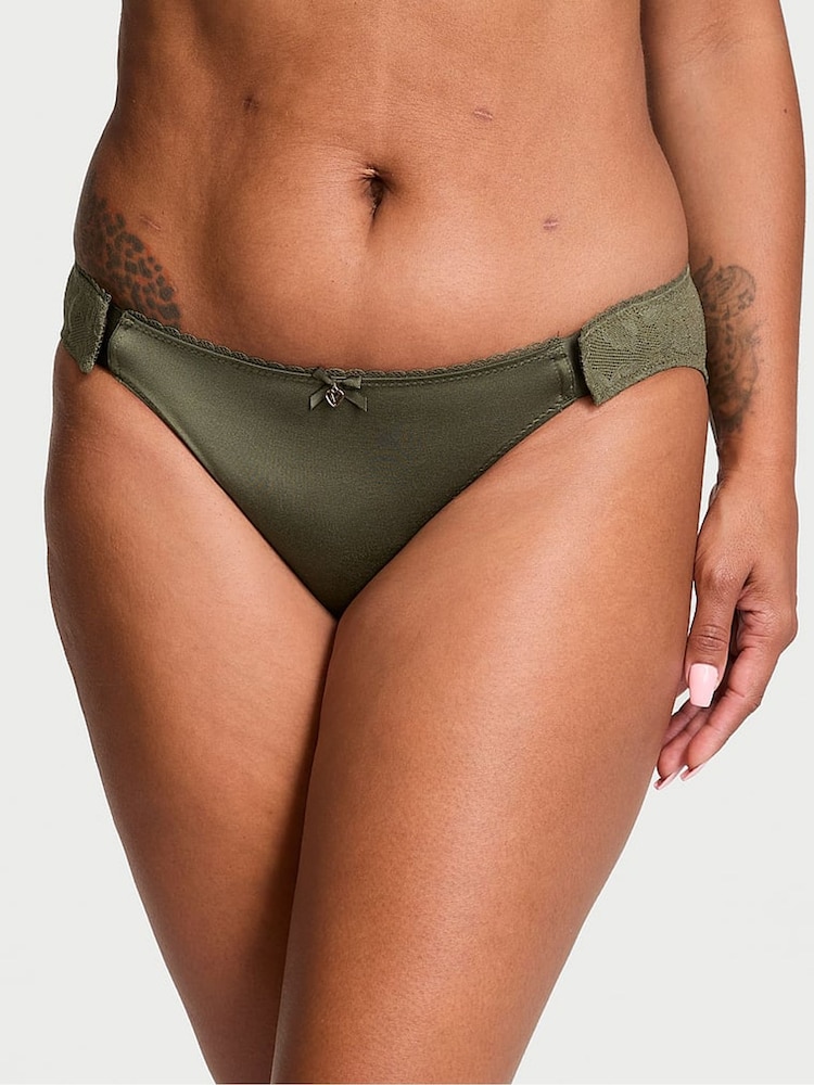 Victoria's Secret Olive Green Adaptive Lace Bikini Knickers - Image 1 of 4