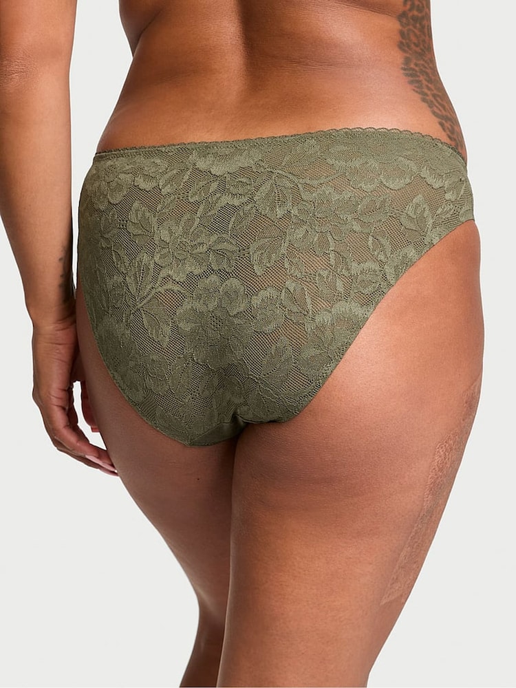 Victoria's Secret Olive Green Adaptive Lace Bikini Knickers - Image 2 of 4
