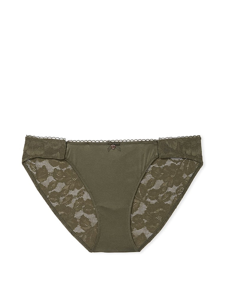 Victoria's Secret Olive Green Adaptive Lace Bikini Knickers - Image 4 of 4