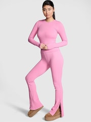 Victoria's Secret PINK Moonstone Pink Seamless Cable Knit Long Sleeve T-Shirt - Image 3 of 4