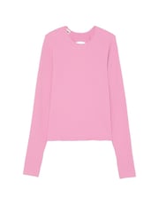Victoria's Secret PINK Moonstone Pink Seamless Cable Knit Long Sleeve T-Shirt - Image 4 of 4