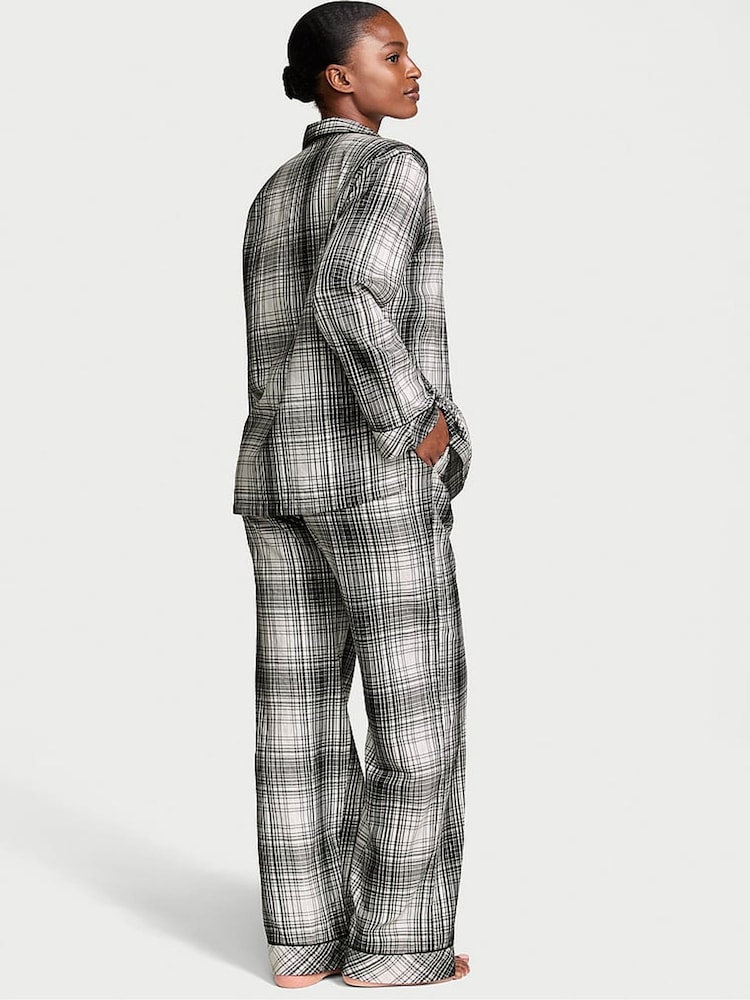 Victoria's Secret Black White Plaid Flannel Long Pyjama Set - Image 2 of 4