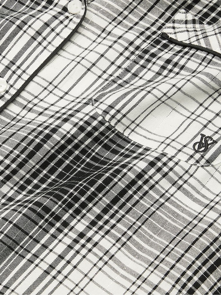Victoria's Secret Black White Plaid Flannel Long Pyjama Set - Image 4 of 4