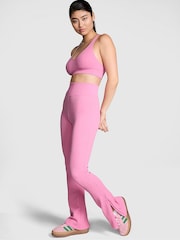 Victoria's Secret PINK Moonstone Pink Seamless Cable Knit High Waist Flare Leggings - Image 1 of 4