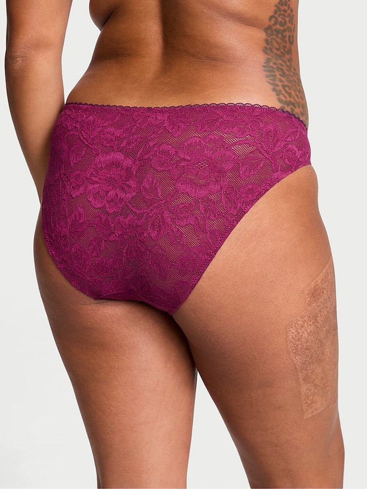 Victoria's Secret Plum Rouge Purple Adaptive Lace Bikini Knickers - Image 2 of 4
