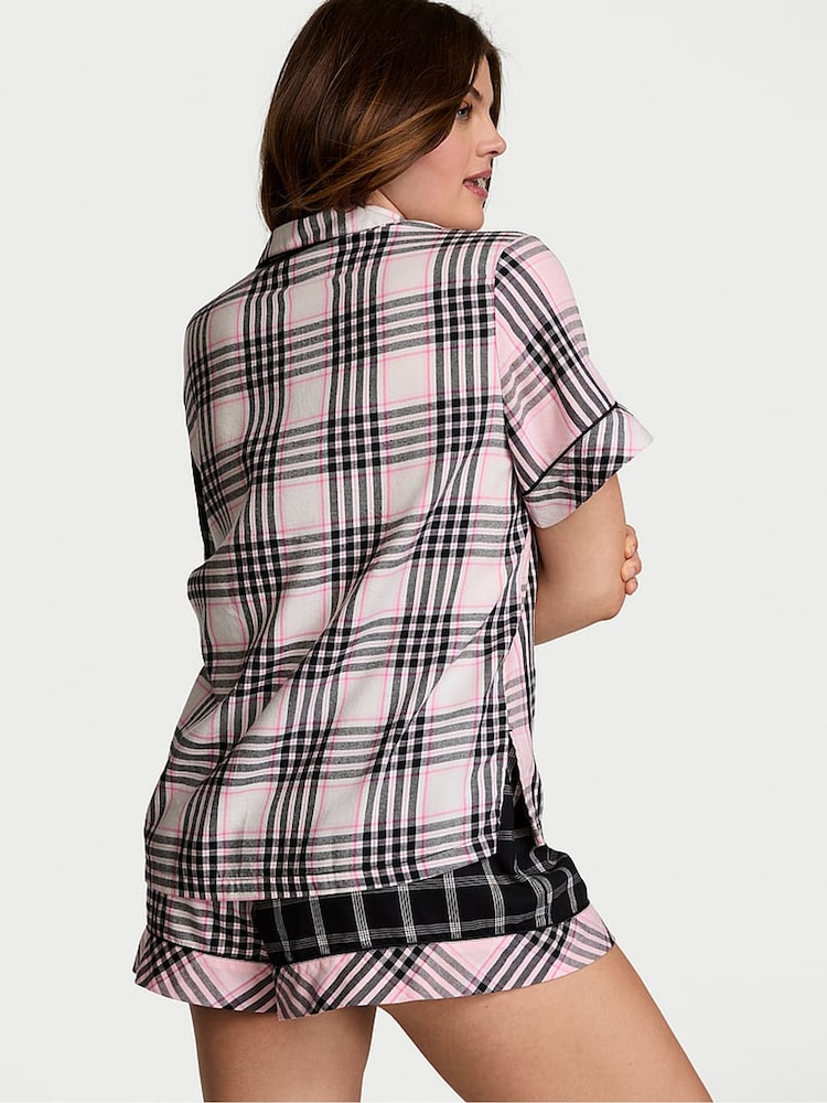 Victoria's Secret Pink Mix Plaid Flannel Short Pyjama Set - Image 2 of 4