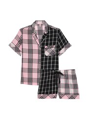 Victoria's Secret Pink Mix Plaid Flannel Short Pyjama Set - Image 3 of 4