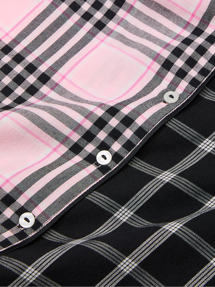 Victoria's Secret Pink Mix Plaid Flannel Short Pyjama Set - Image 4 of 4