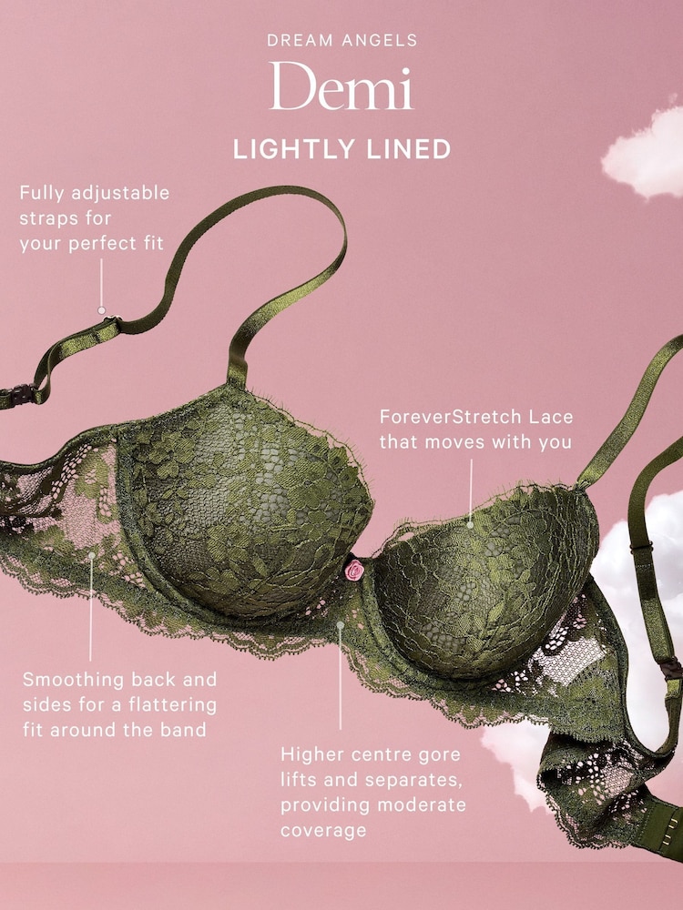 Victoria's Secret Ganache Nude Lace Trim Lightly Lined Demi Bra - Image 2 of 3 Victoria's Secret Ganache Nude Lace Trim Lightly Lined Demi Bra - Image 2 of 3
