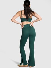 Victoria's Secret PINK Deep Forest Green Seamless Cable Knit High Waist Flare Leggings - Image 2 of 3