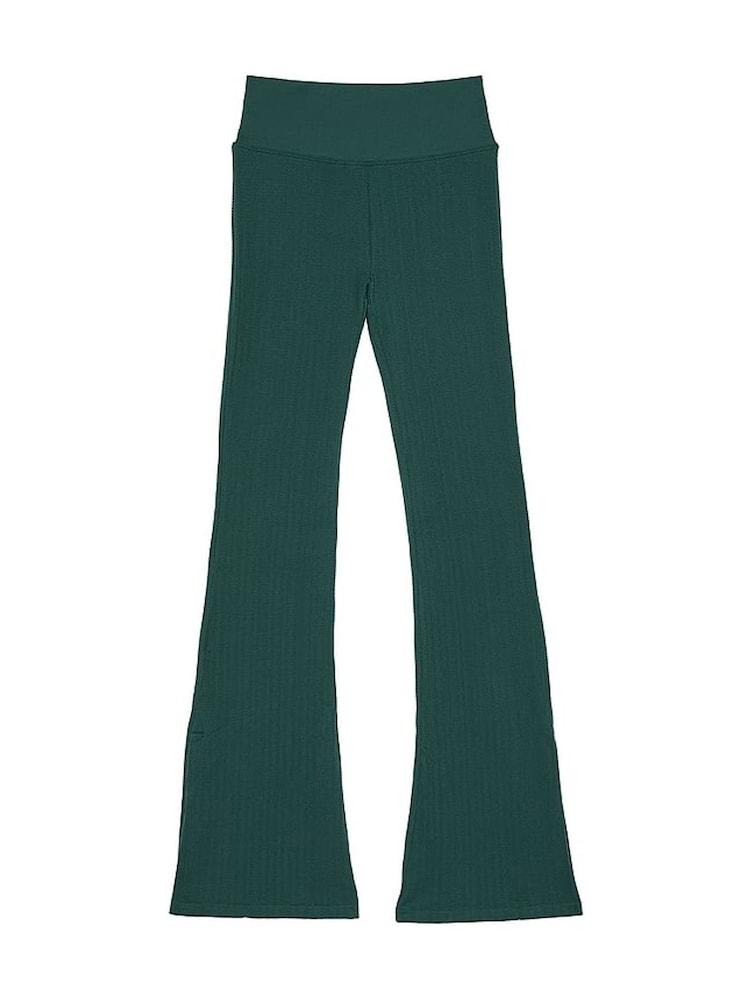 Victoria's Secret PINK Deep Forest Green Seamless Cable Knit High Waist Flare Leggings - Image 3 of 3