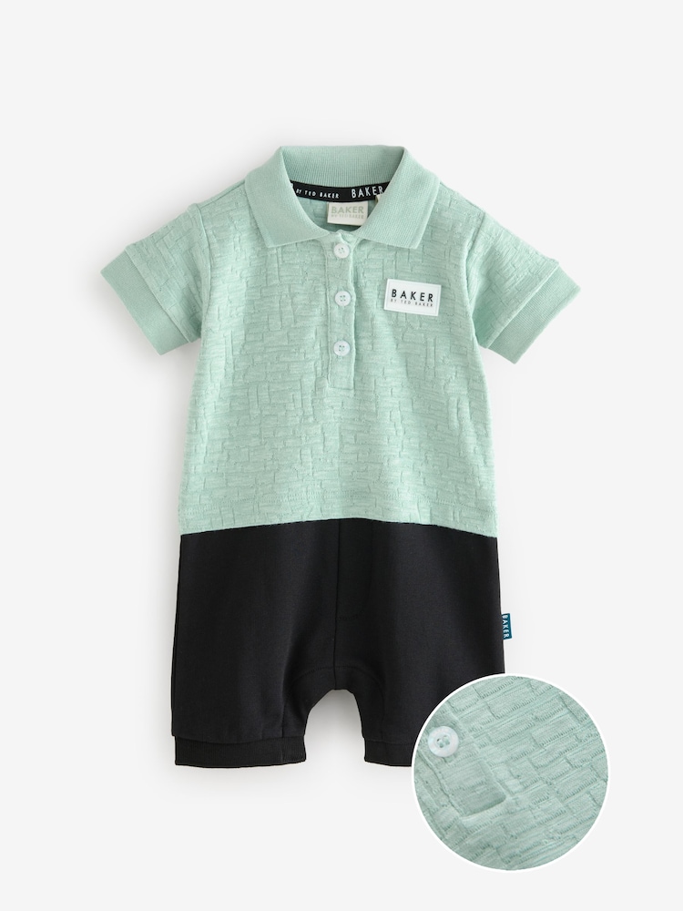 Baker by Ted Baker Textured Polo Romper - Image 1 of 5