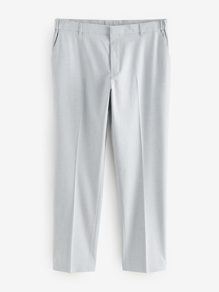 Light Grey Muscle Fit Elasticated Waist Motionflex Stretch Smart Trousers - Image 4 of 7