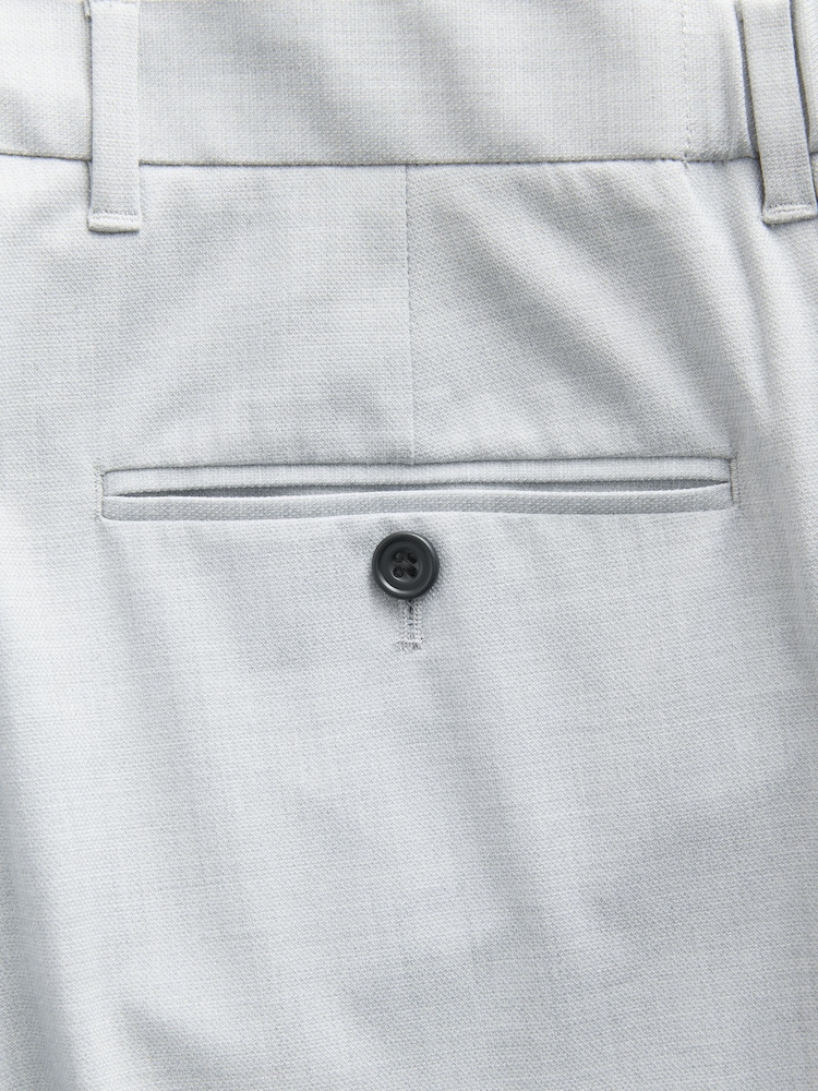 Light Grey Muscle Fit Elasticated Waist Motionflex Stretch Smart Trousers - Image 6 of 7