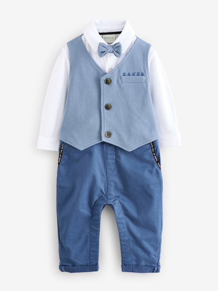Baker by Ted Baker Blue Smart Mockable Romper - Image 1 of 12