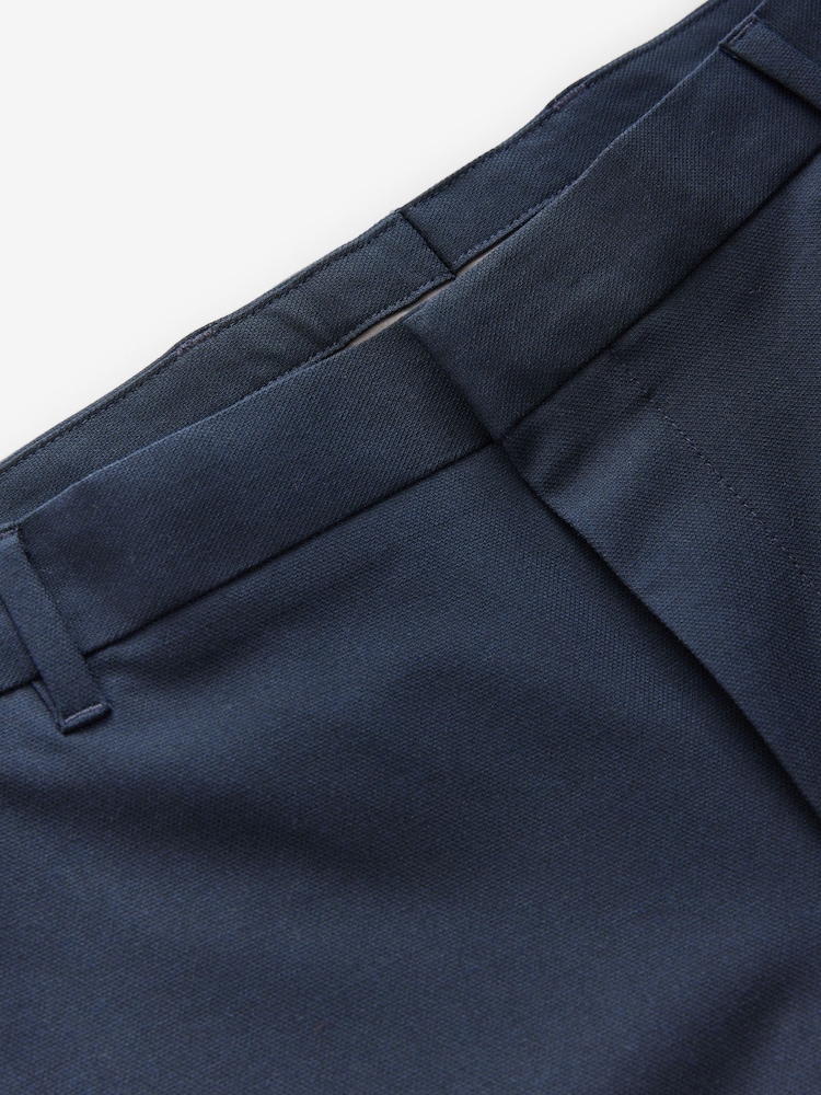 Navy Blue 1 Muscle Fit Elasticated Waist Motionflex Stretch Smart Trousers - Image 7 of 9