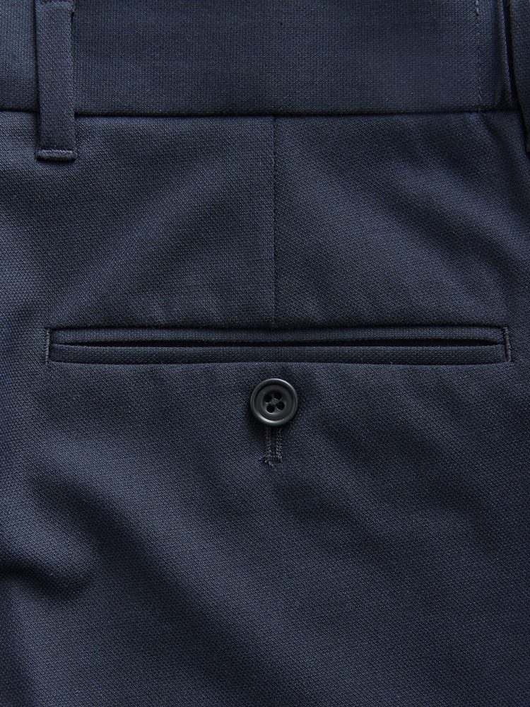 Navy Blue 1 Muscle Fit Elasticated Waist Motionflex Stretch Smart Trousers - Image 8 of 9