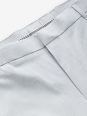 Light Grey Slim Fit Elasticated Waist Motionflex Stretch Smart Trousers - Image 7 of 10