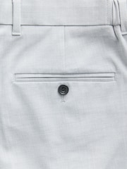 Light Grey Slim Fit Elasticated Waist Motionflex Stretch Smart Trousers - Image 8 of 10
